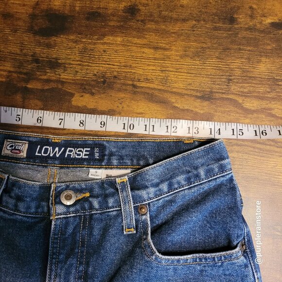 Vtg Cruel Girl Jeans 9 S Low Rise Slim Medium Dark Wash Denim Y2K Western - Picture 6 of 11
